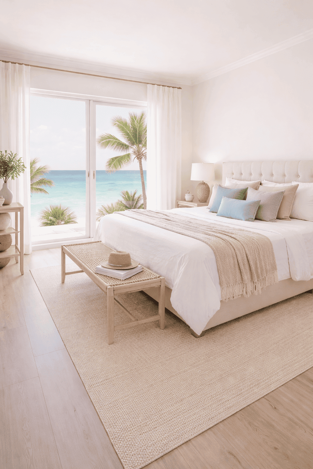 Camera luminosa con vista mare